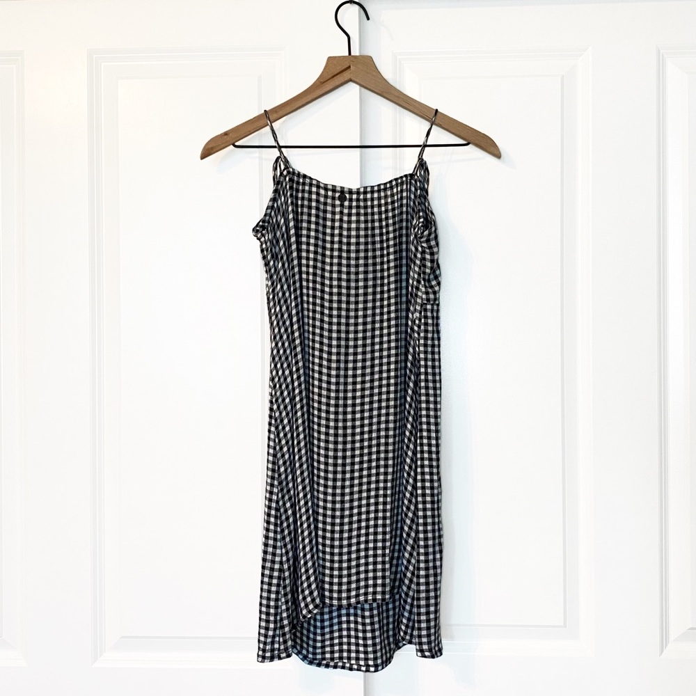 Billabong Sweet Pie Black and White Gingham Tie-Front Dress - Picture 5 of 5